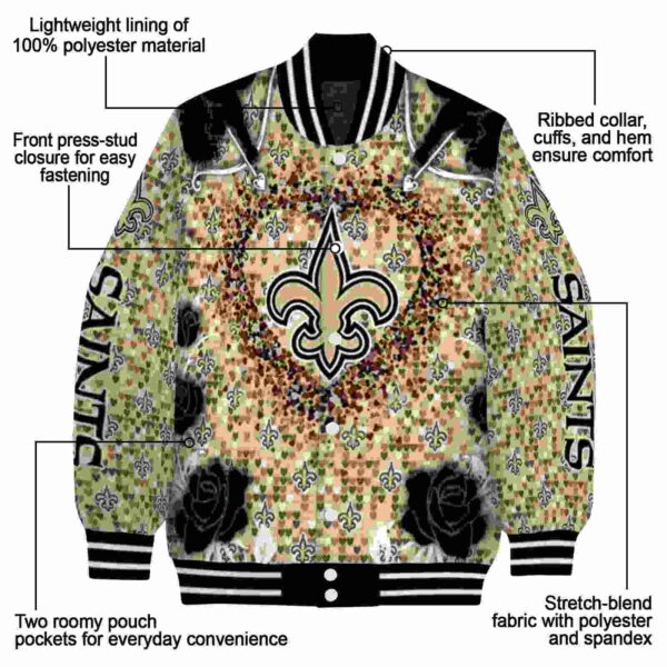 personalized new orleans saints heart explosion gold jacket new arrival