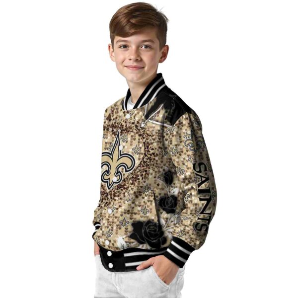 personalized new orleans saints heart explosion gold jacket trendy