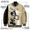 personalized new orleans saints mickey football gold white jacket new arrival