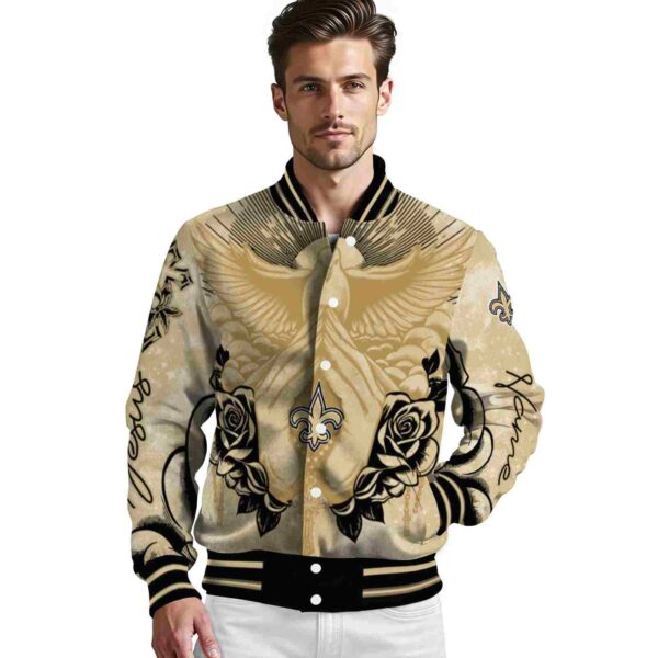 personalized new orleans saints praying hands gold jacket high quality
