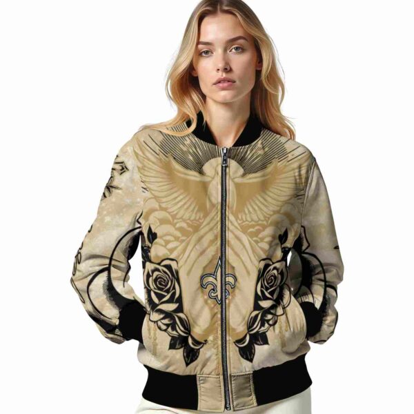 personalized new orleans saints praying hands gold jacket latest model