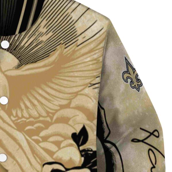 personalized new orleans saints praying hands gold jacket premium grade