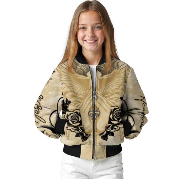 personalized new orleans saints praying hands gold jacket top rated