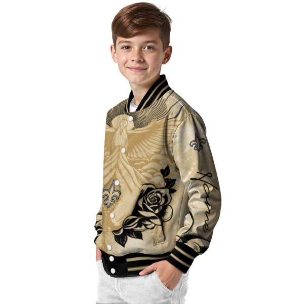 personalized new orleans saints praying hands gold jacket trendy