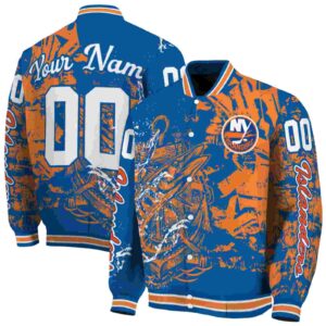 personalized new york islanders fishing art blue jacket fashion forward