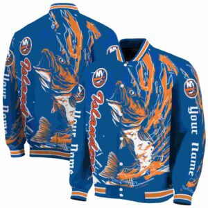 personalized new york islanders fishing passion blue white jacket fashion forward