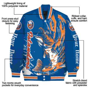 personalized new york islanders fishing passion blue white jacket new arrival