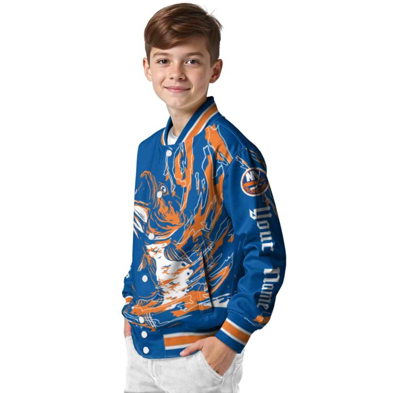 personalized new york islanders fishing passion blue white jacket trendy