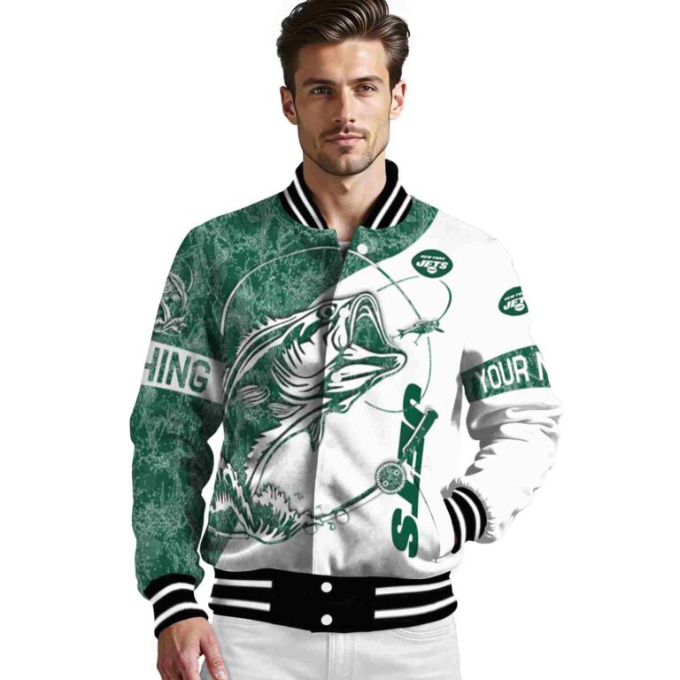 personalized new york jets fishing rod white jacket high quality
