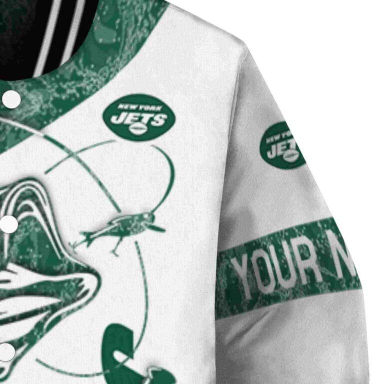personalized new york jets fishing rod white jacket premium grade