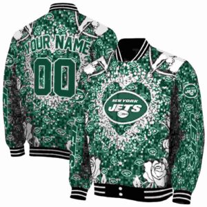 personalized new york jets heart explosion green jacket fashion forward