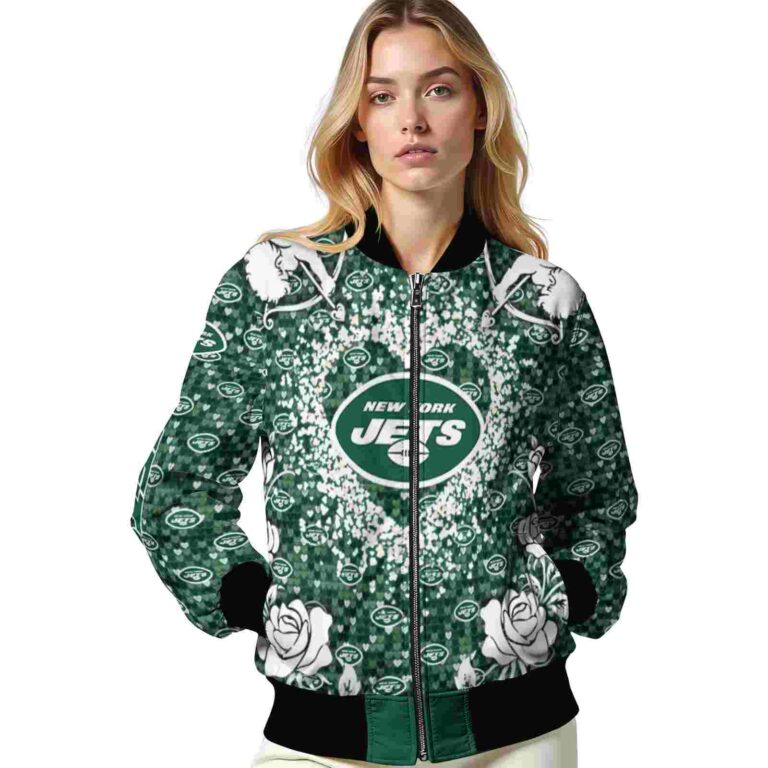 personalized new york jets heart explosion green jacket latest model