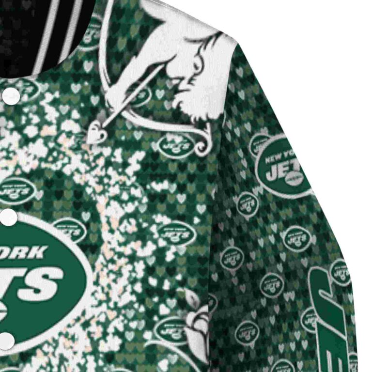 personalized new york jets heart explosion green jacket premium grade