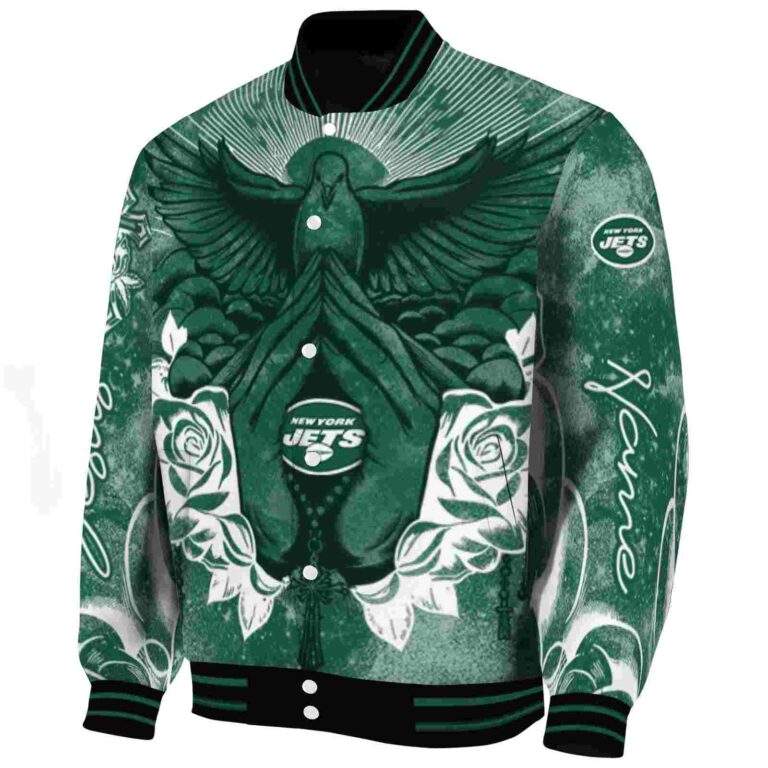 personalized new york jets praying hands green jacket best selling