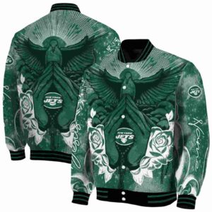 personalized new york jets praying hands green jacket fashion forward