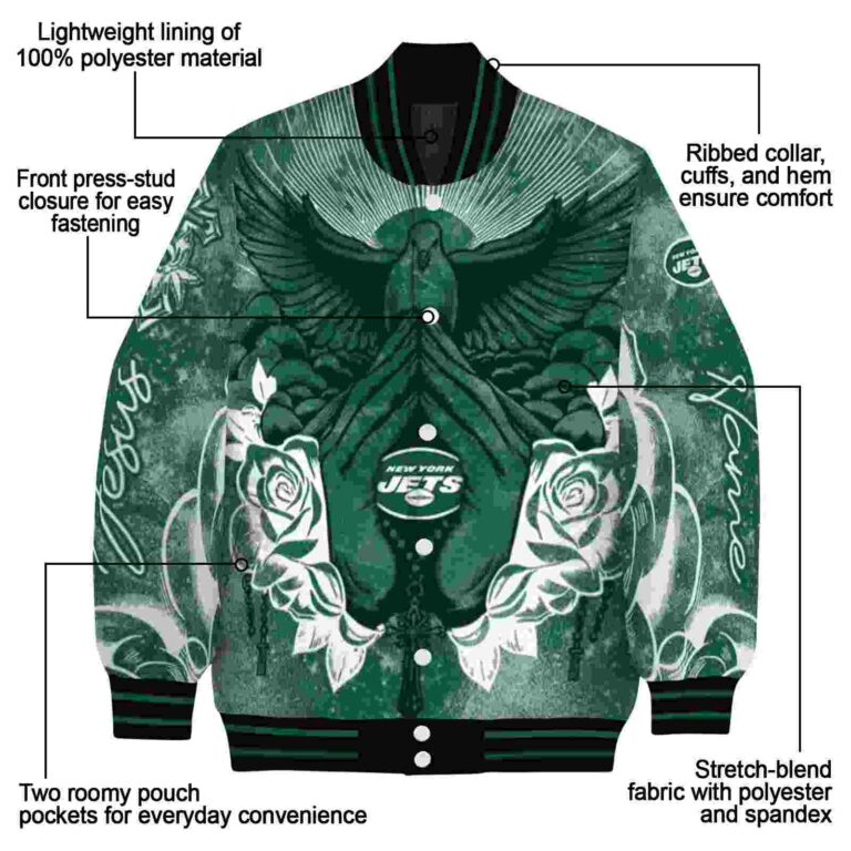 personalized new york jets praying hands green jacket new arrival