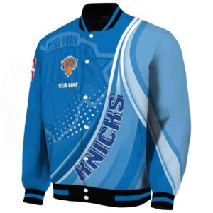 personalized new york knicks wave patterns blue jacket best selling