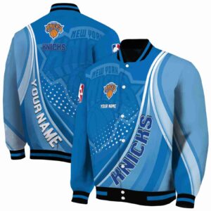 personalized new york knicks wave patterns blue jacket fashion forward