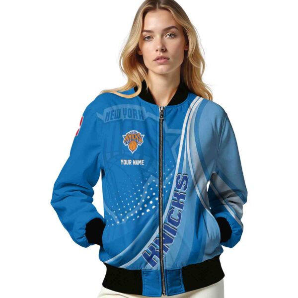 personalized new york knicks wave patterns blue jacket latest model