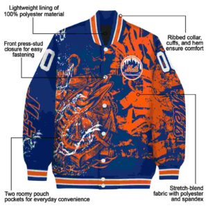 personalized new york mets fishing art blue jacket new arrival