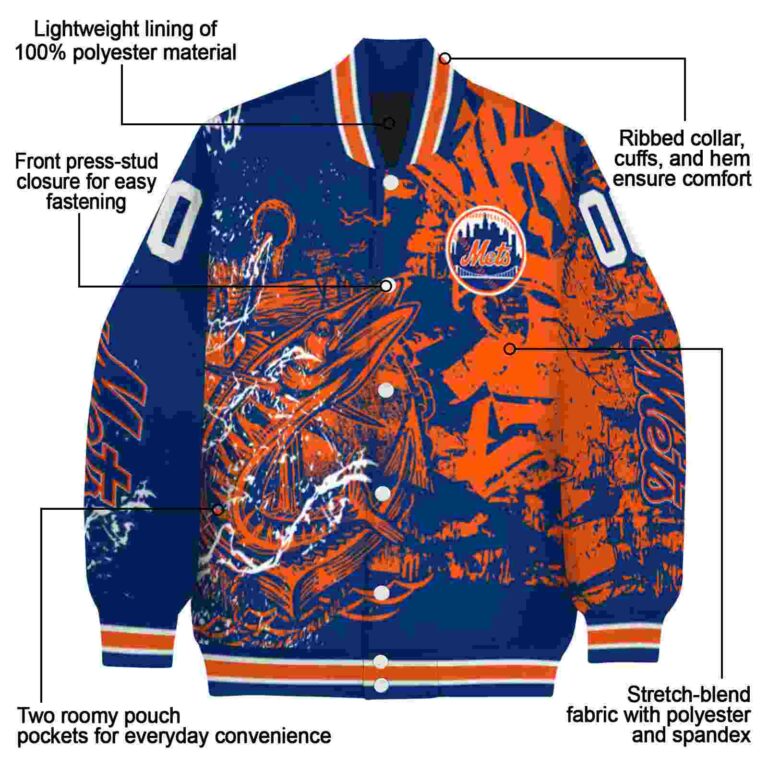 personalized new york mets fishing art blue jacket new arrival