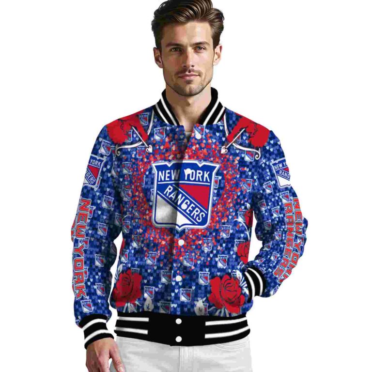 personalized new york rangers heart explosion blue jacket high quality