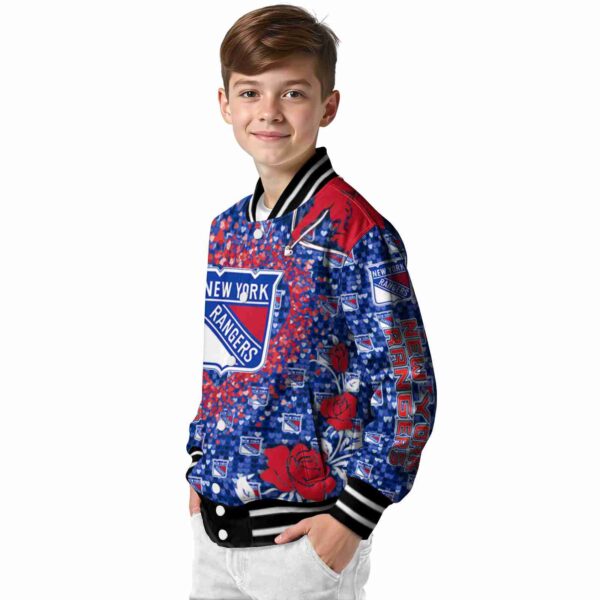 personalized new york rangers heart explosion blue jacket trendy