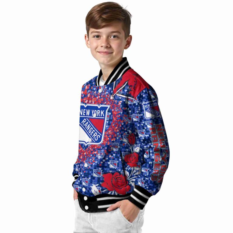 personalized new york rangers heart explosion blue jacket trendy