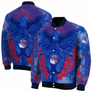 personalized new york rangers praying hands blue jacket fashion forward