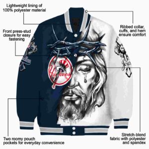 personalized new york yankees jesus tears navy white jacket new arrival
