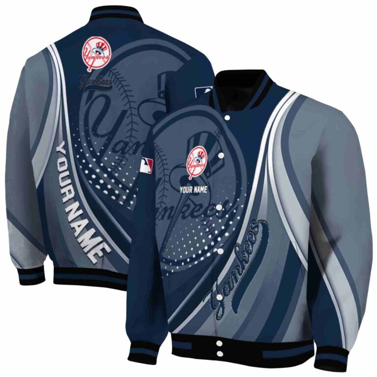personalized new york yankees wave patterns navy jacket fashion forward