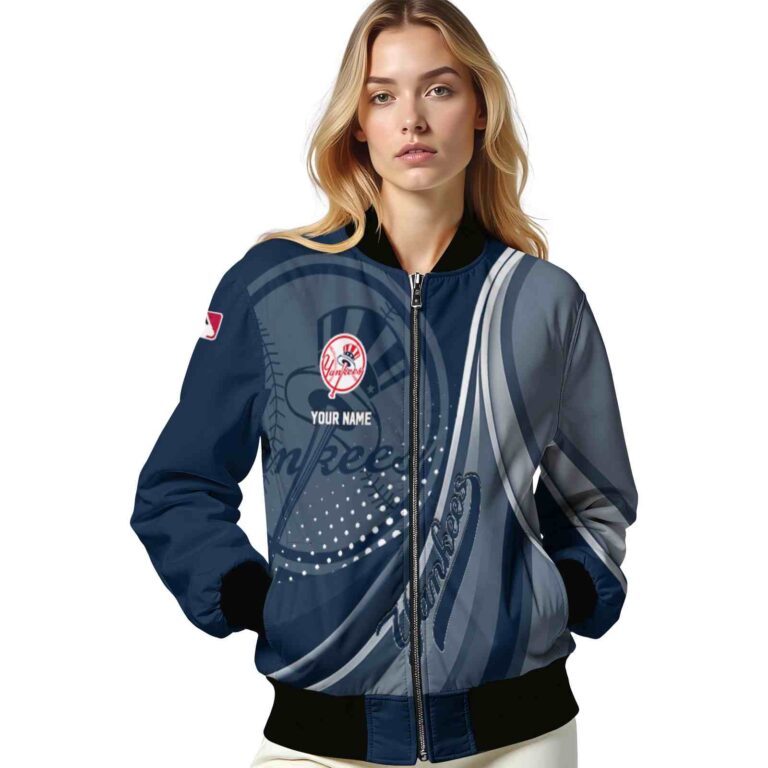personalized new york yankees wave patterns navy jacket latest model