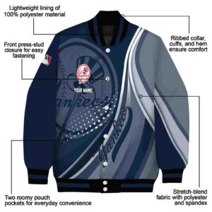 personalized new york yankees wave patterns navy jacket new arrival