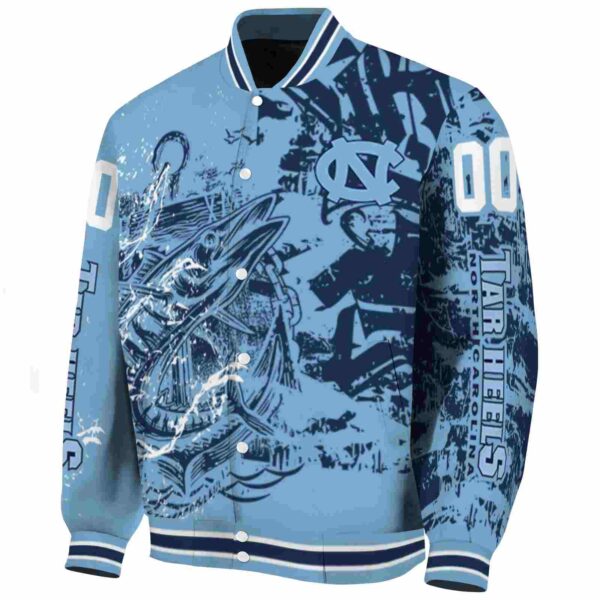 personalized north carolina tar heels fishing art light blue jacket best selling