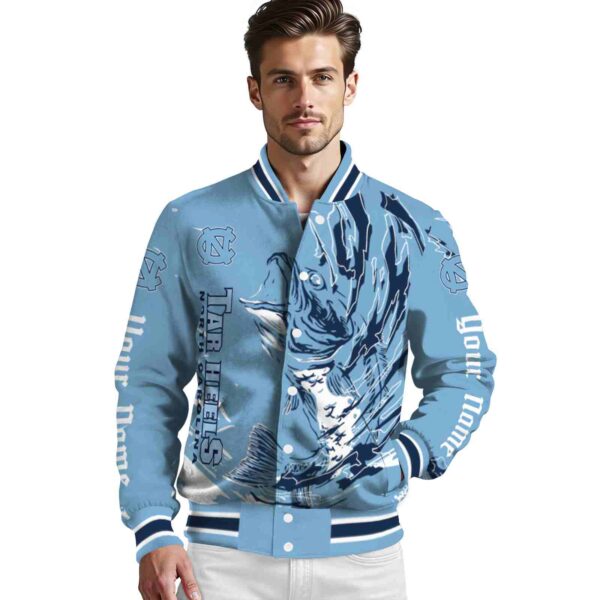 personalized north carolina tar heels fishing passion light blue white jacket high quality