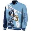 personalized north carolina tar heels mickey football light blue white jacket best selling