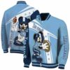 personalized north carolina tar heels mickey football light blue white jacket fashion forward