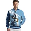 personalized north carolina tar heels mickey football light blue white jacket high quality