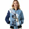personalized north carolina tar heels mickey football light blue white jacket latest model