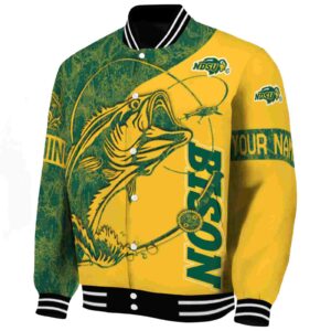 personalized north dakota state bison fishing rod yellow jacket best selling