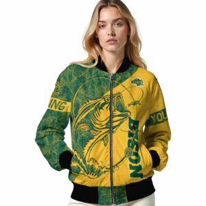 personalized north dakota state bison fishing rod yellow jacket latest model