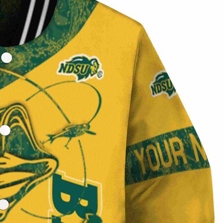 personalized north dakota state bison fishing rod yellow jacket premium grade
