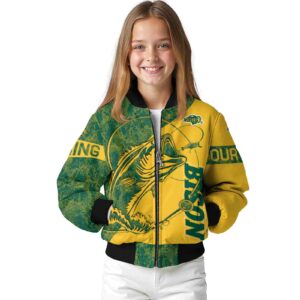 personalized north dakota state bison fishing rod yellow jacket top rated