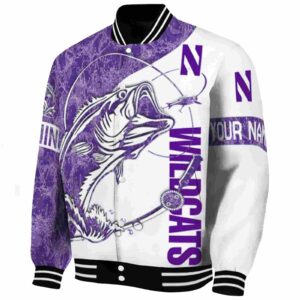 personalized northwestern wildcats fishing rod white jacket best selling