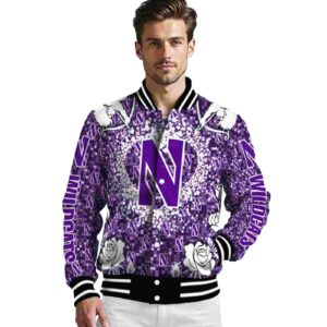 personalized northwestern wildcats heart explosion purple jacket high quality