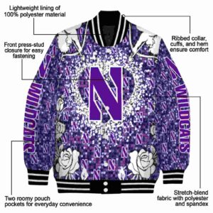personalized northwestern wildcats heart explosion purple jacket new arrival