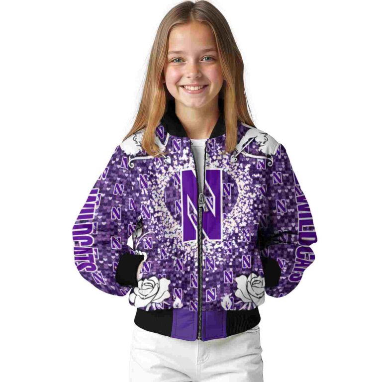 personalized northwestern wildcats heart explosion purple jacket top rated
