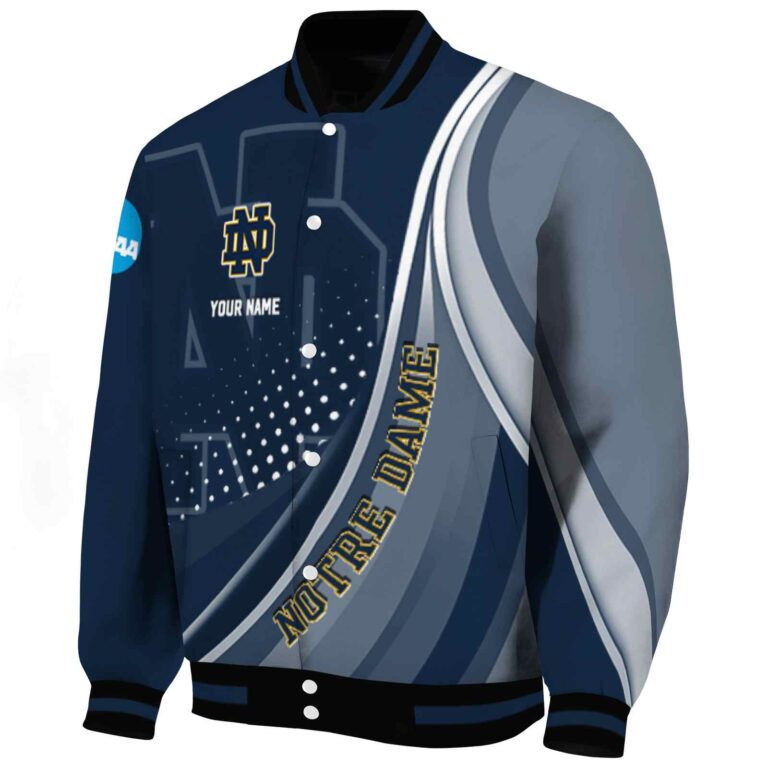personalized notre dame fighting irish wave patterns navy jacket best selling