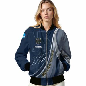 personalized notre dame fighting irish wave patterns navy jacket latest model