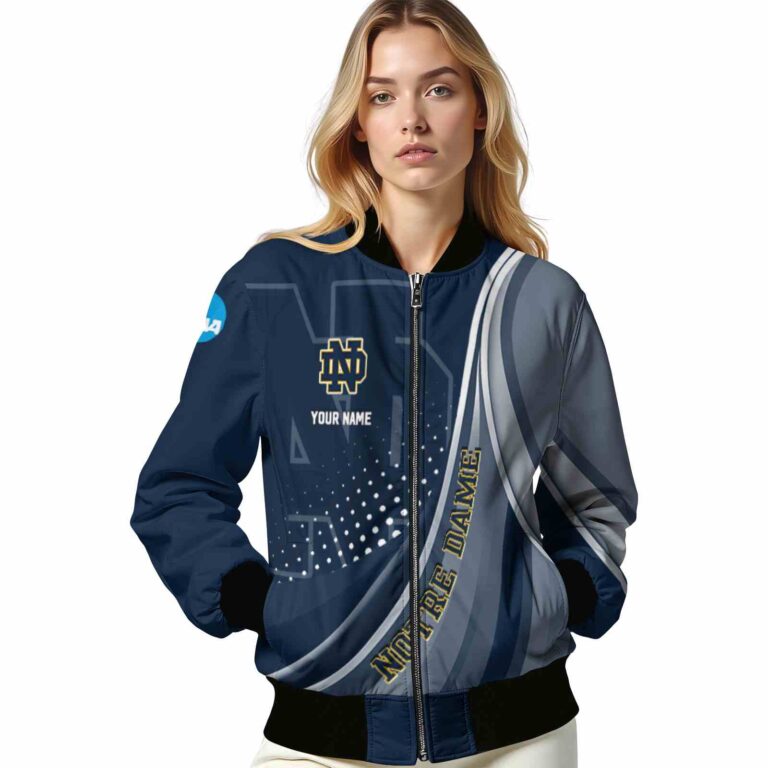 personalized notre dame fighting irish wave patterns navy jacket latest model